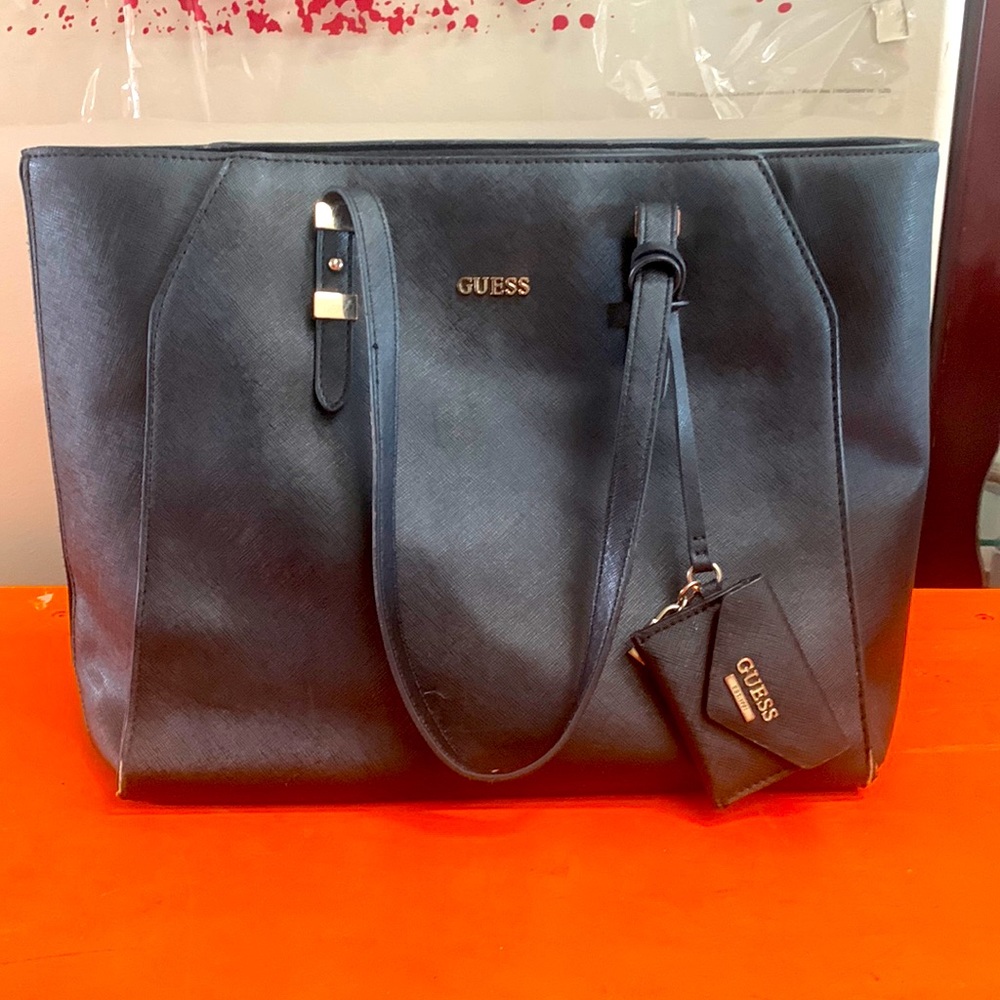 Black GUESS Tote Handbag Purse